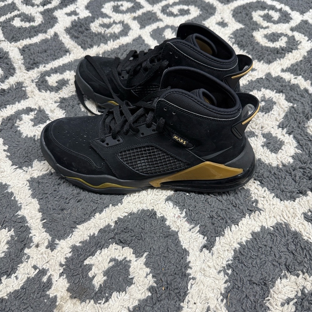 Nike Air Jordan Mars Men's Black and Gold High-Top Sneakers